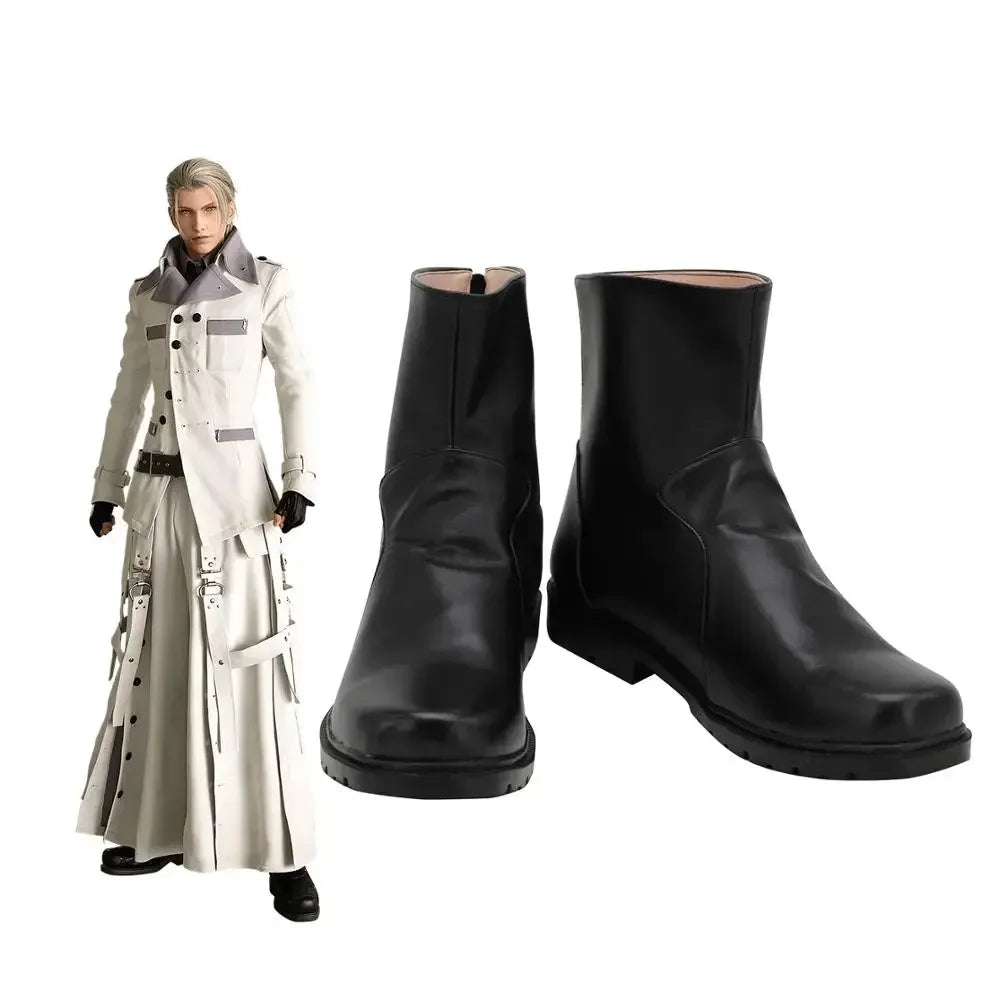 Final Fantasy VII Remake Rufus Shinra Cosplay Boots Black Shoes