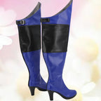 Mortal Kombat Kitana Cosplay Shoes Over Knee High Heel Blue Boots