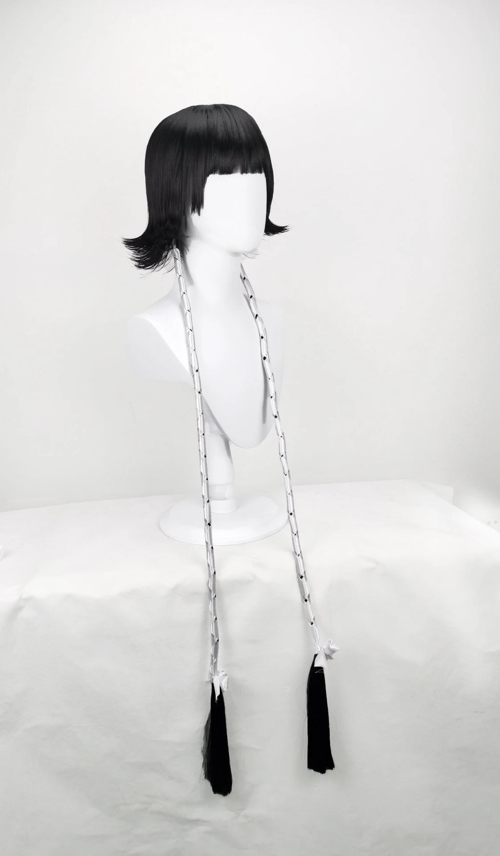 Perruque cosplay Bleach Soi Fon, couettes noires, accessoire pour costume d'anime 
