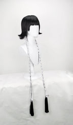 Perruque cosplay Bleach Soi Fon, couettes noires, accessoire pour costume d'anime 