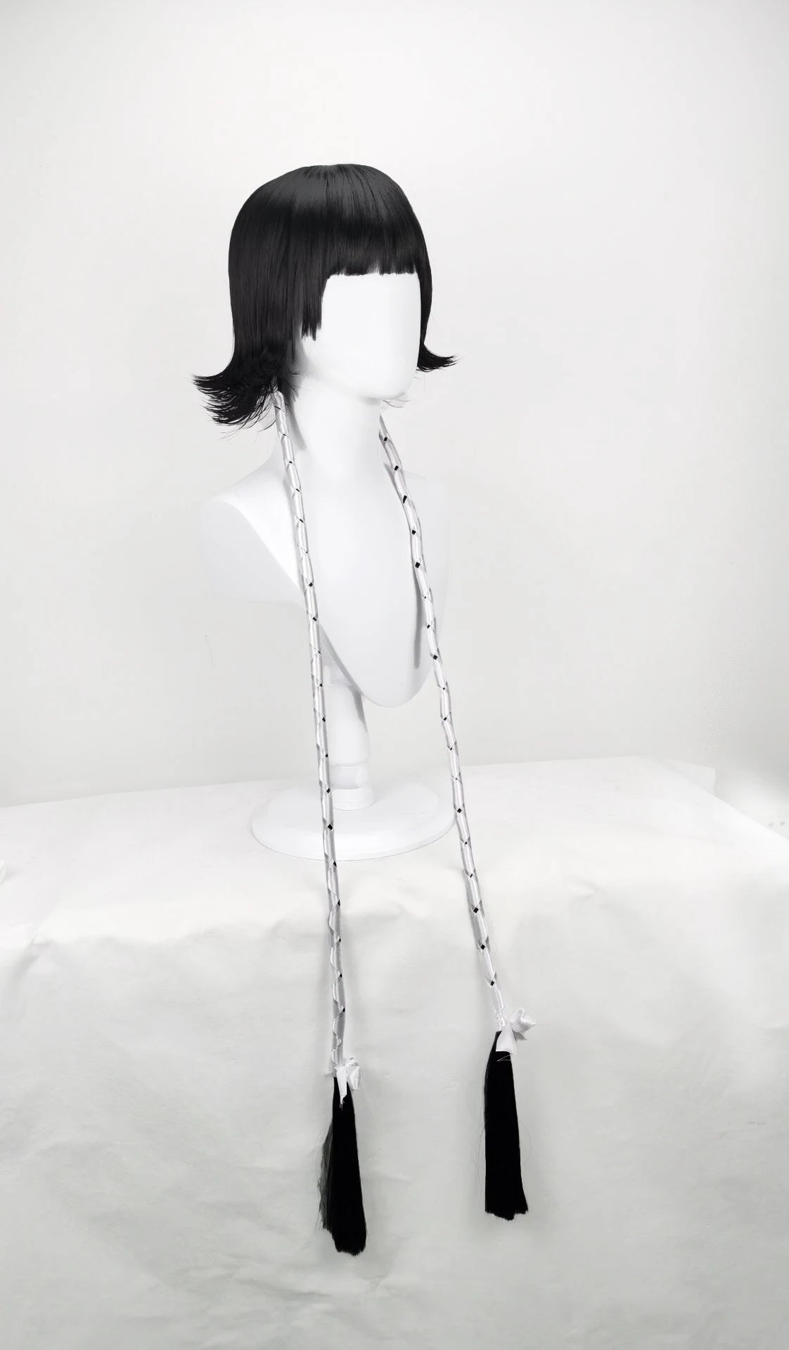 Perruque cosplay Bleach Soi Fon, couettes noires, accessoire pour costume d'anime 