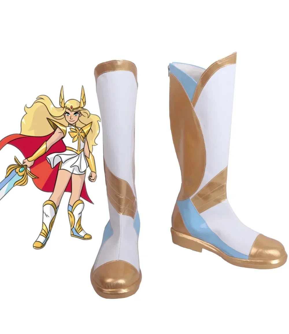 Adora Cosplay Boots - She-Ra and Princesses of Power White Shoes | MiDicosplay