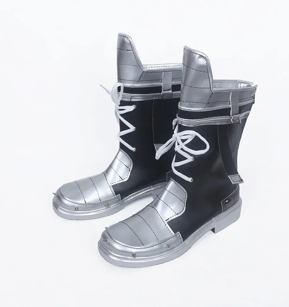 My Hero Academia Hero Killer Stain Chizome Akaguro Cosplay Boots Silver Shoes