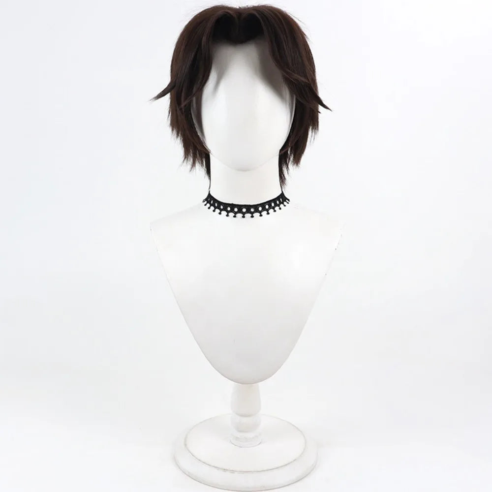Overwatch McCree Cassidy Cosplay Wig Short Curly Brown Hair