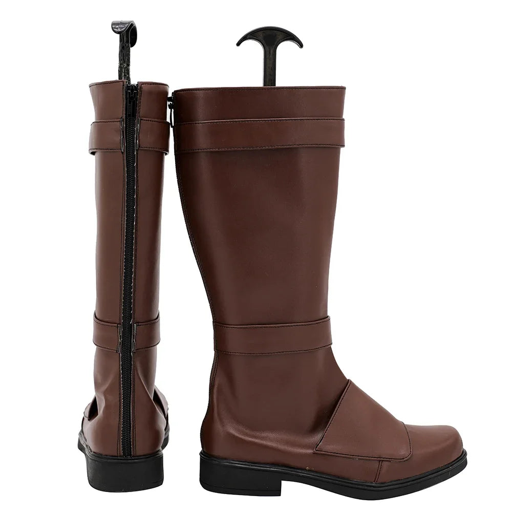 Star War Mandalorian Bo-Katan Kryze Cosplay Boots Brown Leather Shoes