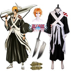 Ensemble complet de costume de cosplay d'Ichigo Bankai (Bleach TYBW) inspiré de la Guerre Sanglante Millénaire, avec perruque et accessoire. 