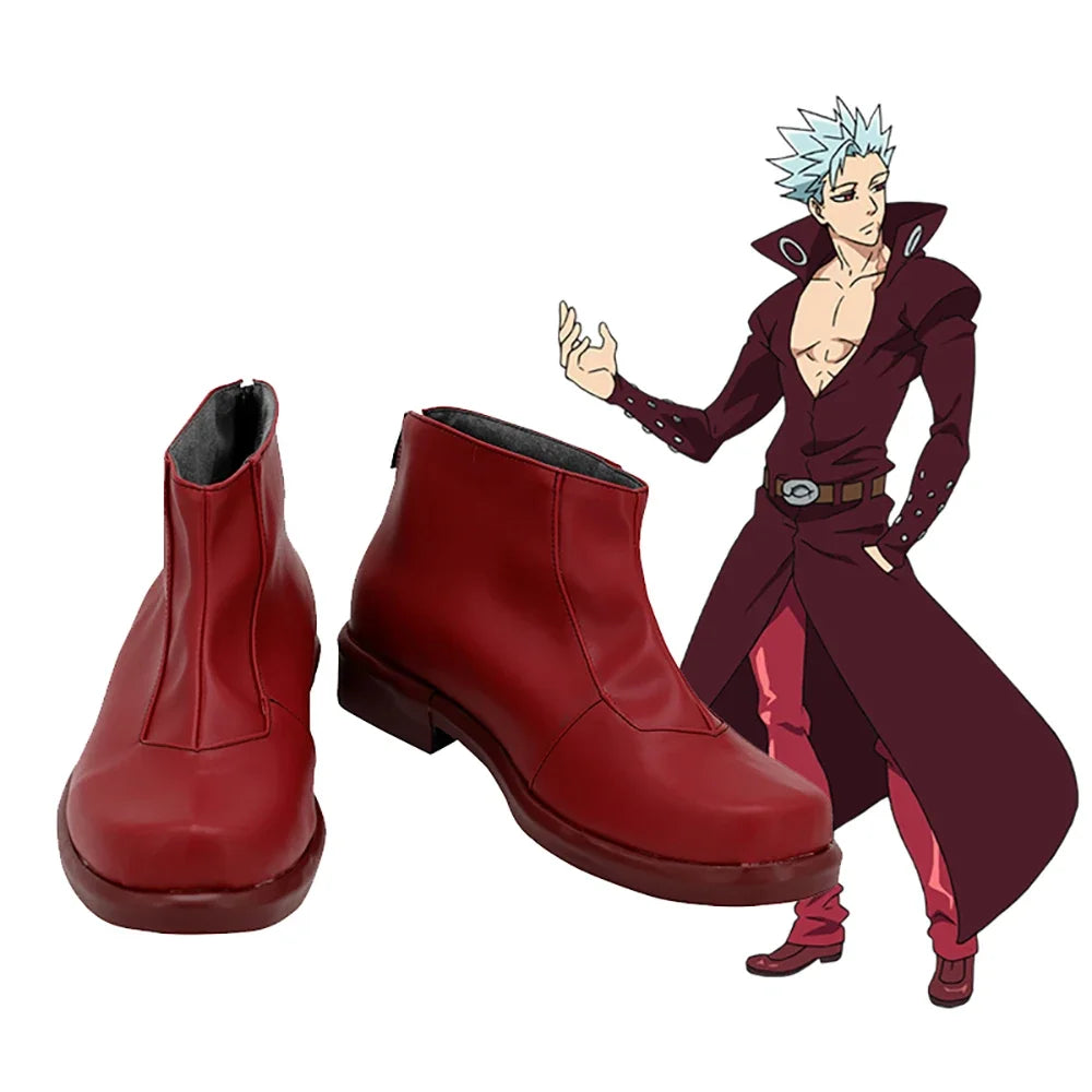 The Seven Deadly Sins Ban Cosplay Boots Red Shoes