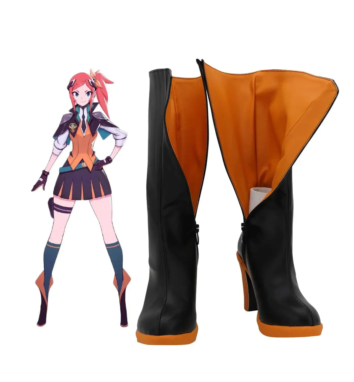 LOL Luxanna Cosplay Boots High Heel Black Shoes