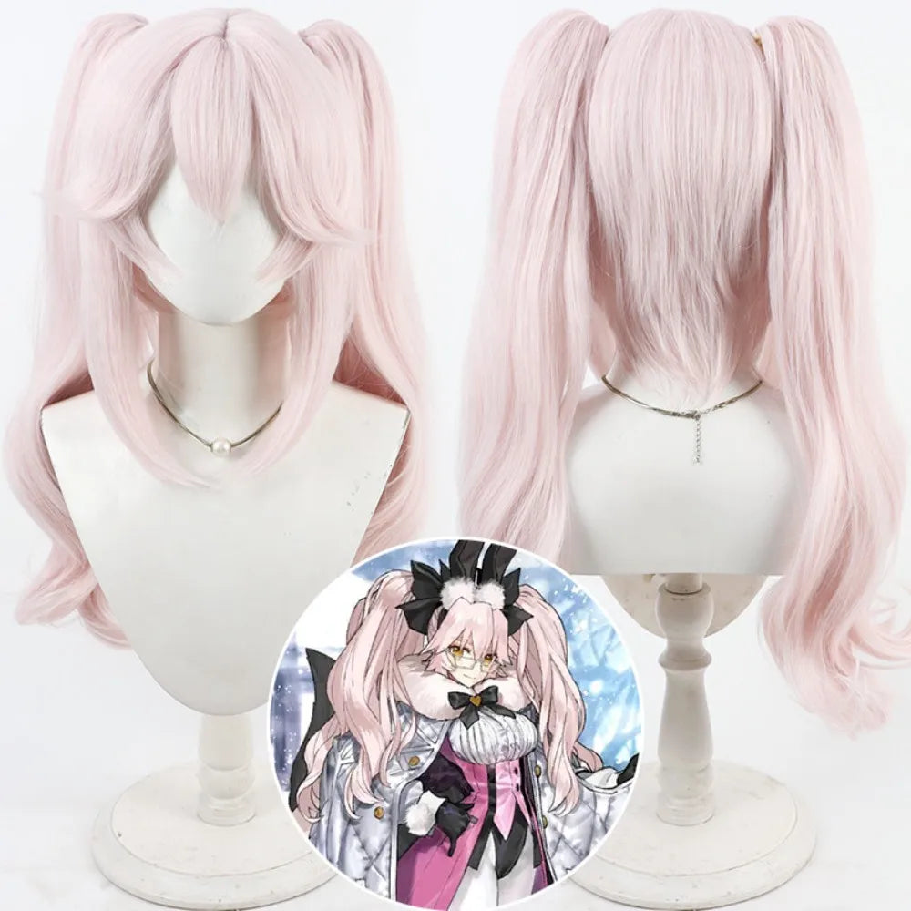 FGO Koyanskaya of Light Cosplay Wig Detachable Ponytail Light Pink Hair