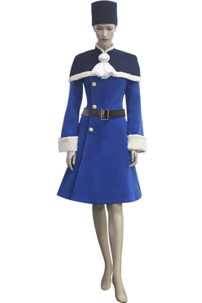 Fairy Tail Rain Woman Juvia Lockser Blue Dress Cosplay Costume